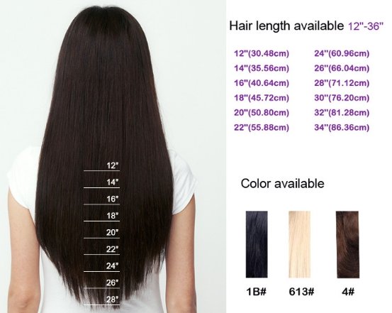 26 Inch Hair Chart